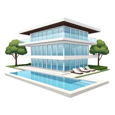 white 3 floor luxurious villa sticker