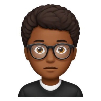 Black boy. Black glasses sticker