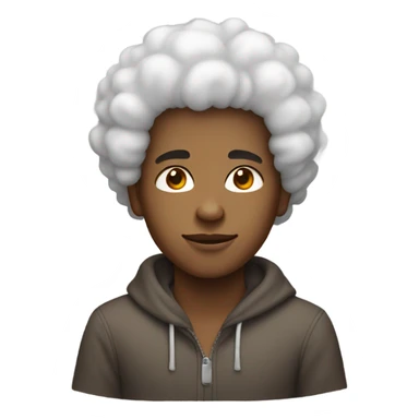 Lazy boy with light brown eyes afro hair and skin sticker