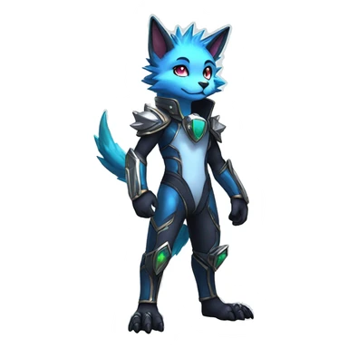 Shiny Anthro Sona Fakemon Nebula with a spiked collar Full Body sticker