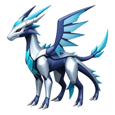 Futuristic Kyurem-dialga-suicune-hybrid, full body sticker
