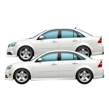 A cinematic, high-detail photograph of a glossy white Chevrolet Optra Magnum sedan with tinted windows and custom alloy rims sticker