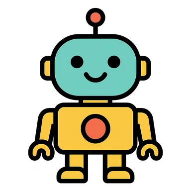 ai robot, minimal, geometric, modern sticker