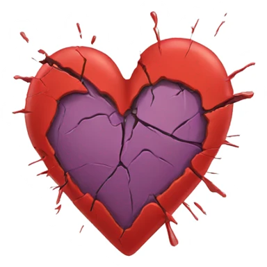 Smashed heart sticker