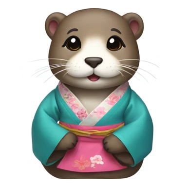 An Korean hanbok otter sticker