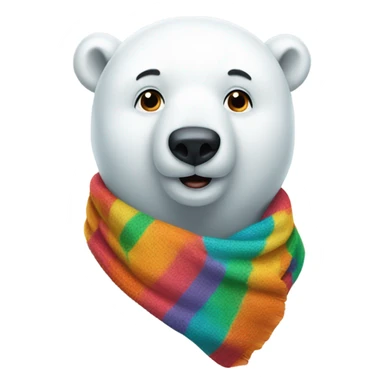 Polar bear wearing scarf sticker