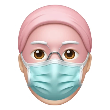 light pastel pink medical mask, no face, iOS emoji style, variation 2 sticker