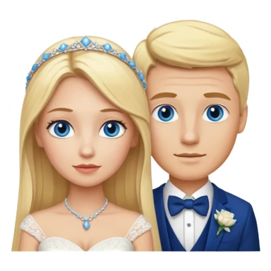 Blonde wife and blonde husband getting married Both Blue eyes sticker