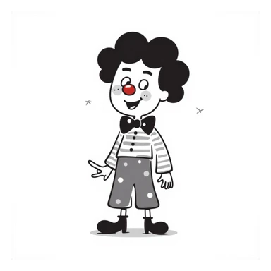 bright clown with red nose sticker