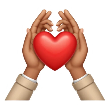 emoji of red heart with giving hands sticker