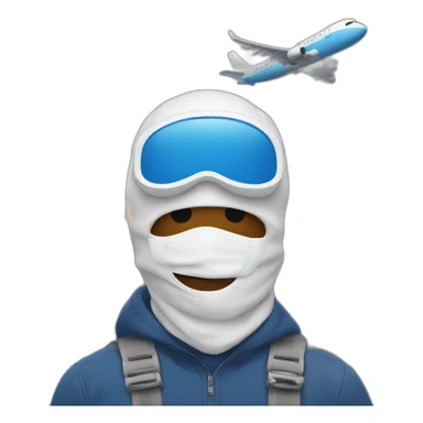 Balaclava Guy and plane and towers sticker