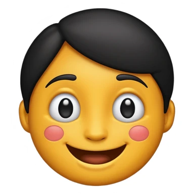 Black and smilying emoji, remove frackles sticker