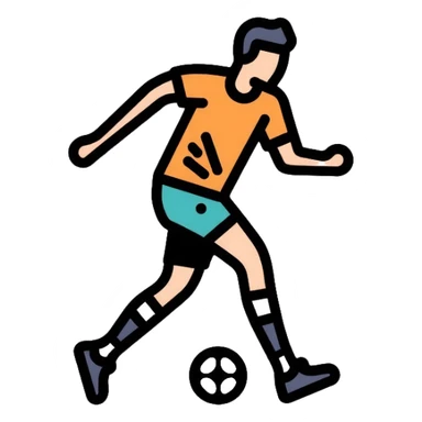 football player running with ball, soccer athlete sticker