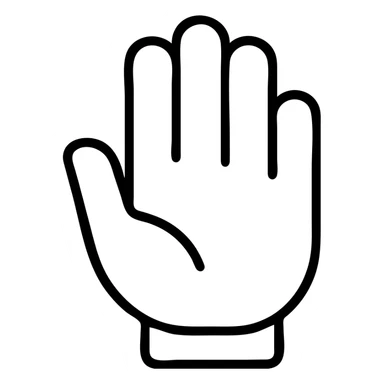 hand emoji, minimal outlined icon, black lines, no fill, modern look sticker