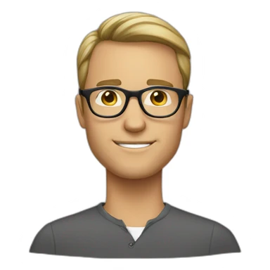 white-male-brunette-black-round-glasses sticker