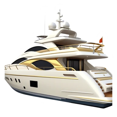 Luxury Yacht - Azimut 72 (Model Year: 2020) (Iconic colour: White with gold trim) sticker