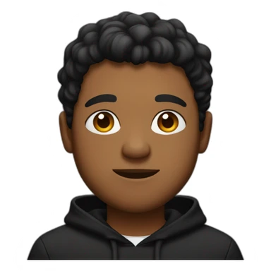 A brown skin guy in black hoodie, little fatty sticker