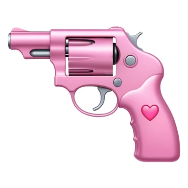 Pink heart gun sticker