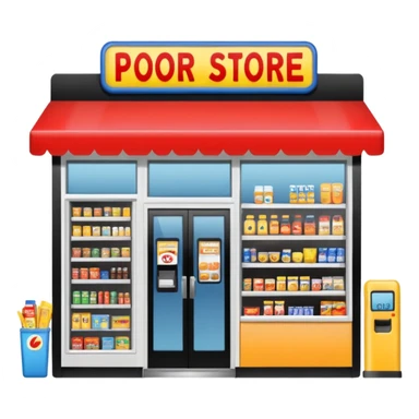 Convenience store named poor store and more sticker