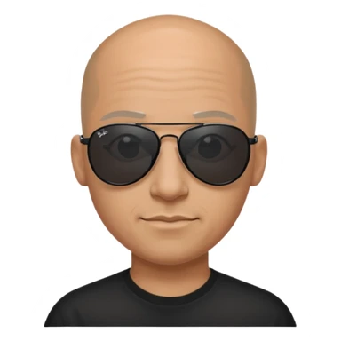 Bald Wearing black ray-ban sunglasses sticker