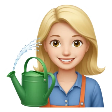 female with watering pot sticker