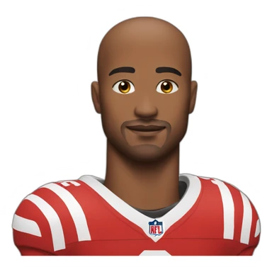 Jimmy Briand with a red football jersey sticker