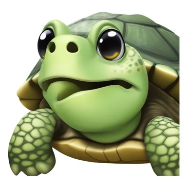 Turtle blowing a kiss sticker