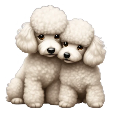 Poodle kissing sticker
