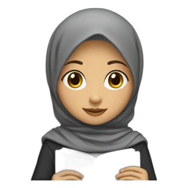 hijab girl do homework sticker