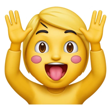 emoji with tongue out and hands sticker