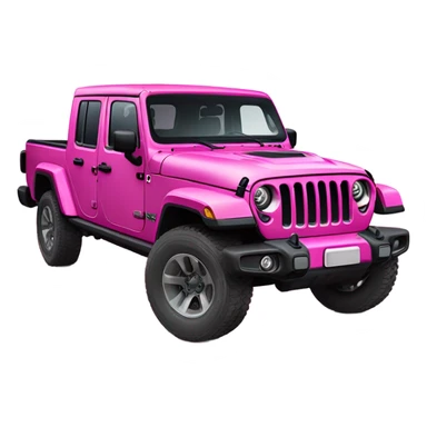 Realistic hot pink to pastel pink ombre Jeep Gladiator truck. sticker