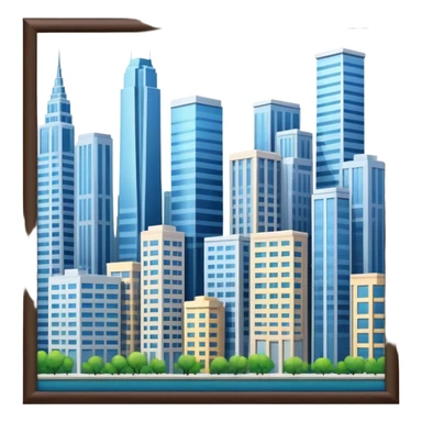 City with tall buildings  sticker