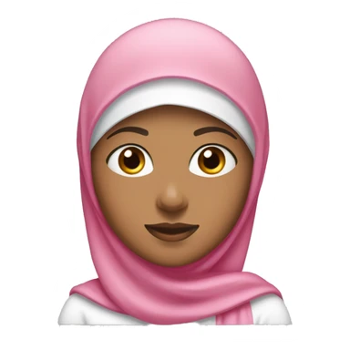 a girl with under cap white and hijab pink a white jersey sticker