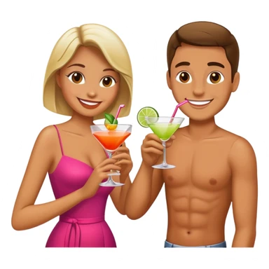 couple drinking cocktail sticker