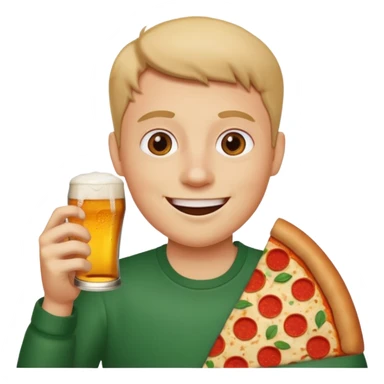 Enjoying pizza and beer  sticker