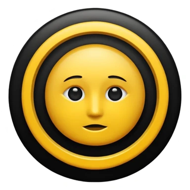 Le rond il est jaune foncé sans aucune forme de visage et mettez ensuite une étoile noire au milieu  sticker