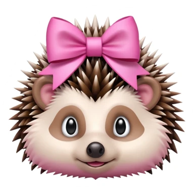 Hedgehog with pink bow sticker