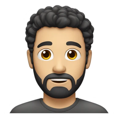 White man with unshaven beard and black hair sticker