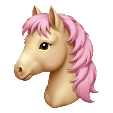 Beige horse with soft pink hair sticker