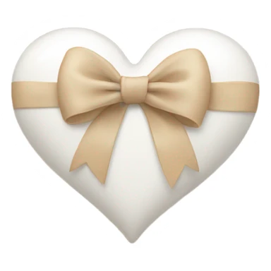 white heart with beige bow sticker