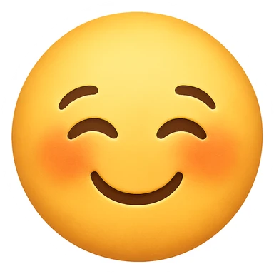 cute emoji, smiling with closed eyes, chubby cheeks, no background sticker