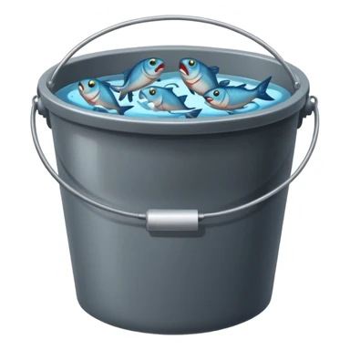 dead fishes in plain bucket sticker
