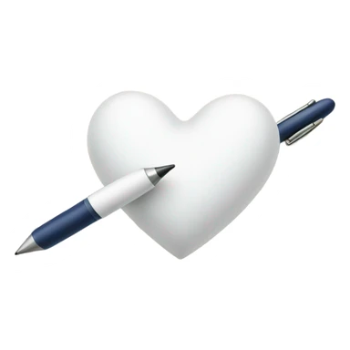 White heart with pen  sticker