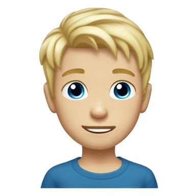 Kid blonde hair blue eyes boy shrt neck sticker