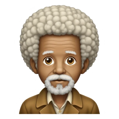 Abraham old man afro sticker