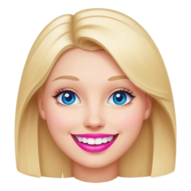 Blonde with smile and blue eyes, pink lips, straight teeth  sticker