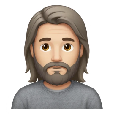 long hair bearded man sweater sticker