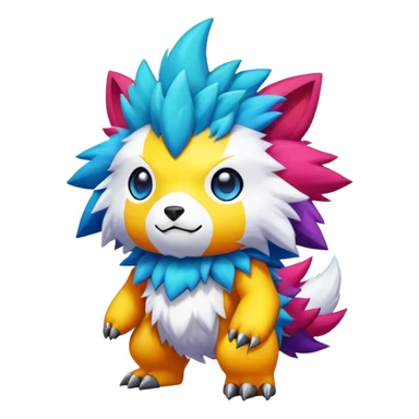 Colorful cute kawaii cool edgy Digimon-Fakemon-animal full body sticker