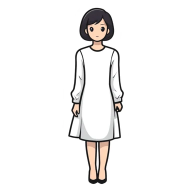 fashionable colorful dress with long sleeves sticker