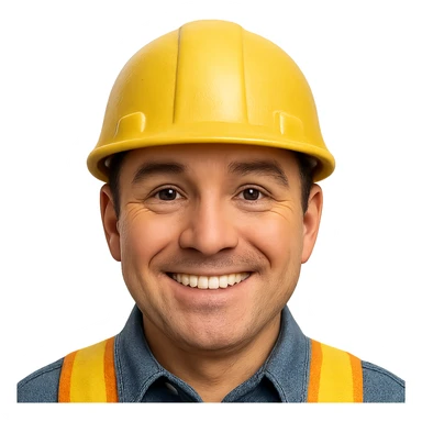 photorealistic construction worker, emoji style sticker